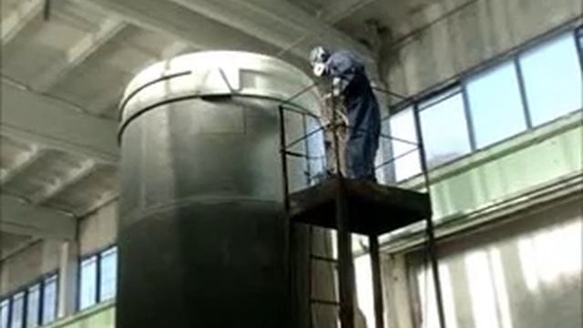 Покраска металлоконструкции эмалью Индосингл ПУ-80. смотреть онлайн