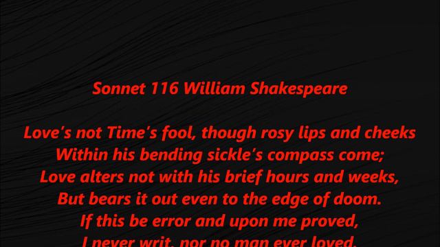 Sonnet 116 Song Let me not to the marriage Shakespeare wedding ceremony reading sing along смотреть онлайн