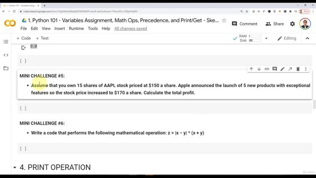 02 Python Programming - Variables Assignment, Math Operation, Precedence and PrintGet