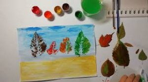 Мастер-класс. Рисуем осенний пейзаж с помощью листьев