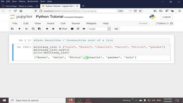 Case Sensitive Sort List | Python 4 You | Lecture 106