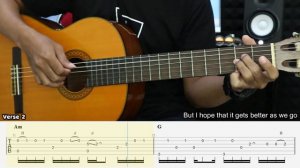 Here Without You - 3 Doors Down - Fingerstyle Guitar Tutorial + TAB & Lyrics