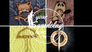 Брошь заколка фибула из дерева для вязаных вещей. Wooden brooch fibula