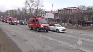 Пожарный автопробег прошёл по улицам Хабаровска в День советской пожарной охраны