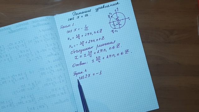 Решение тригонометрических уравнений. Уравнение cos x = a. Часть 1 (10 класс).