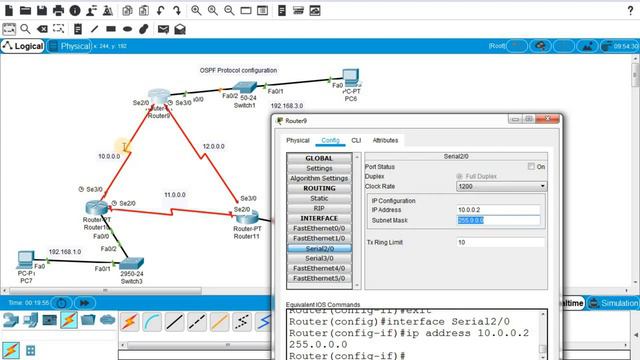 OSPF Protocol configuration in CISCO Packet tracer смотреть онлайн