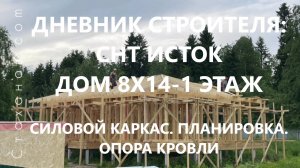 Дневник строителя: СНТ Исток, дом 8х14-1 этаж. Силовой каркас. Опора кровли. Планировка