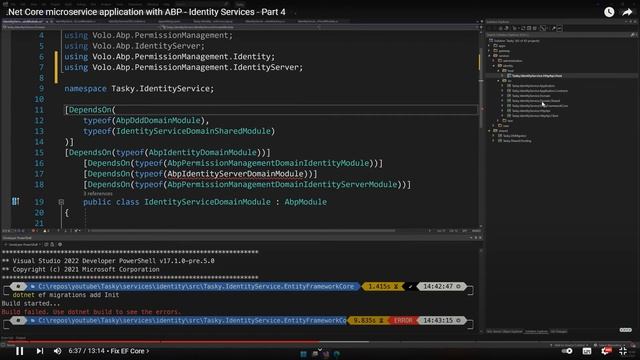 Микросервисное приложение Net Core с ABP Identity Services Часть 4 смотреть онлайн