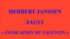 Herbert Janssen   Faust   Invocation de Valentin   Electrola EH 219 enregistré le 19 avril 1928