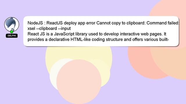 NodeJS : ReactJS deploy app error Cannot copy to clipboard: Command failed: xsel --clipboard --inpu смотреть онлайн