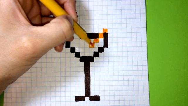 Как Рисовать Тропический Коктейль по Клеточкам - Рисунки по Клеточкам Pixel Art How To Draw Coctail