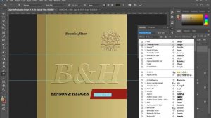 Cigarette packaging design photoshop cc tutorial - B&H cigarette Box