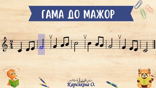 Гама До мажор (Л.Татаурова.  Сольфеджіо.  2 клас.  №4) смотреть онлайн