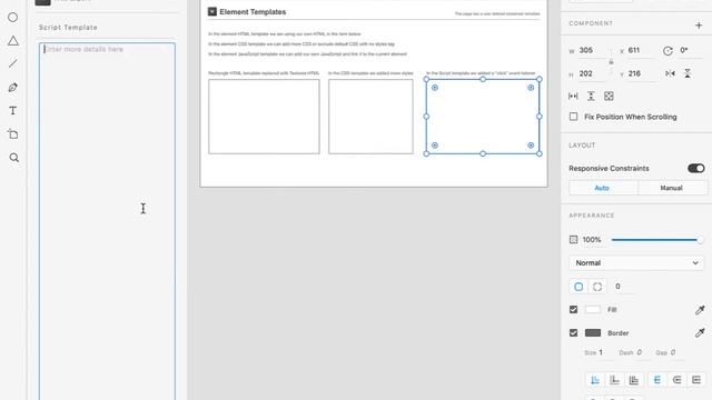 Add or edit the HTML, CSS and JavaScript of an element with the element templates!
