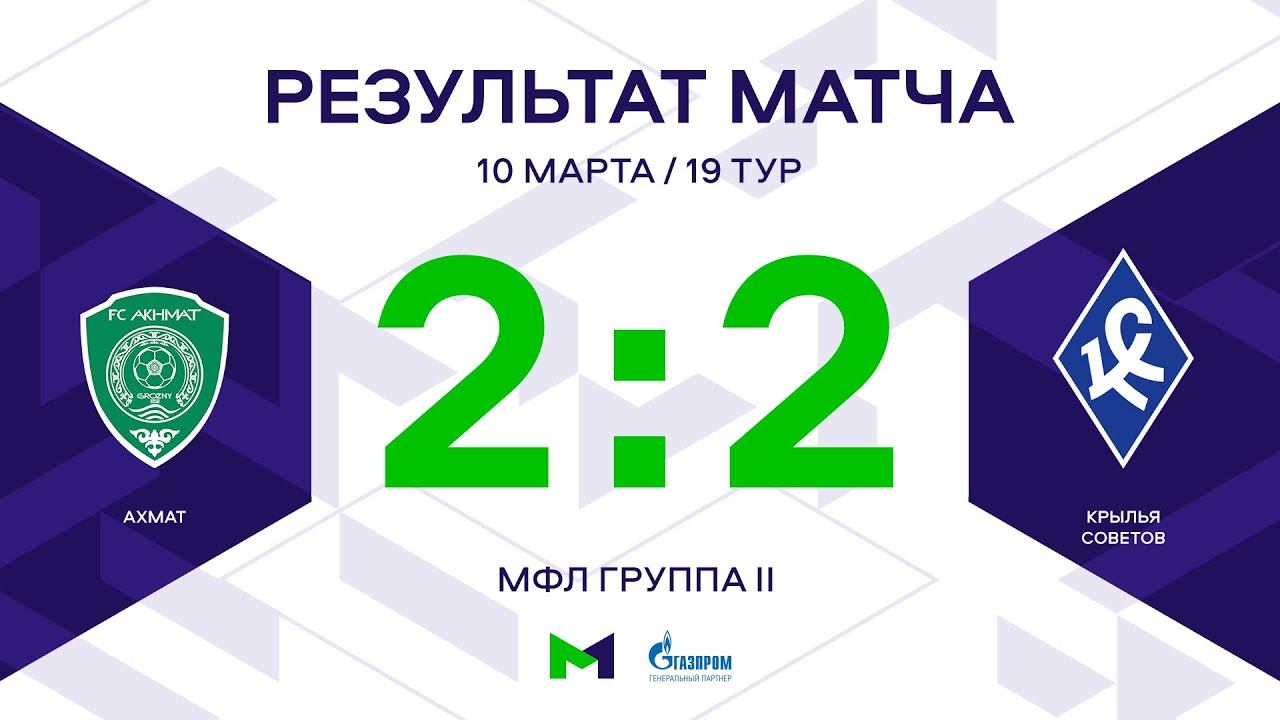 МФЛ. Ахмат - Крылья Советов. Группа II. 19-й тур. Обзор