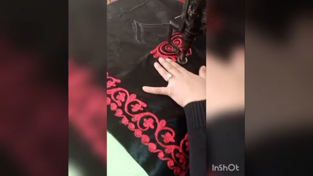 Вышивание национального платья на тамбурной машине
