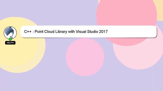 C++ : Point Cloud Library with Visual Studio 2017 смотреть онлайн