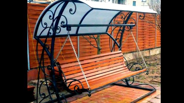 Садовые качели для дачи ковка навес из поликарбоната смотреть онлайн