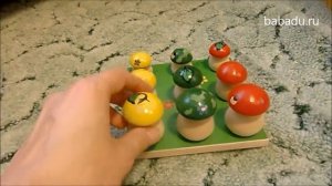 Грибы на поляне 9 шт Русские народные игрушки