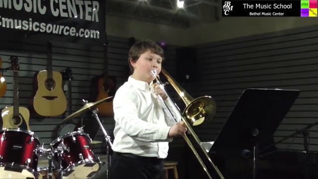 Brian plays 'Skip To My Lou' on trombone смотреть онлайн