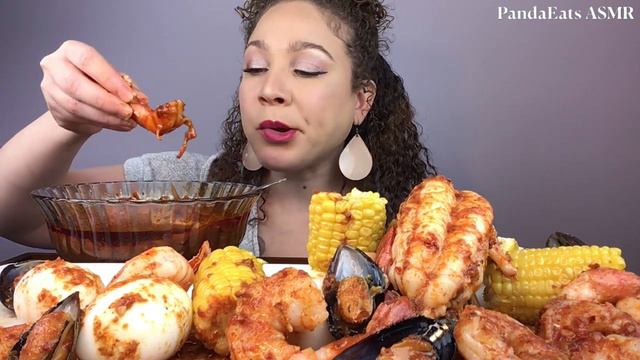 ASMR SEAFOOD BOIL IN BLOVES SAUCE| LOBSTER,TIGER SHRIMP,MUSSELS, EGGS| SEAFOOD BOIL MUKBANG
