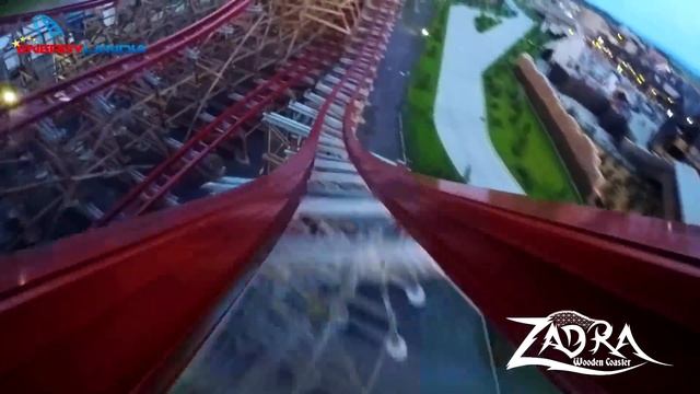 ZADRA Wooden Coaster POV Premier Test - Energylandia Amusement Park Poland / No. 1 in the World смотреть онлайн