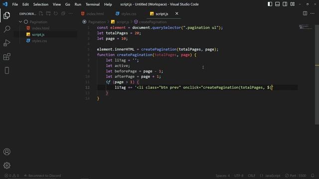 How To Create Pagination Using HTML CSS & JavaScript