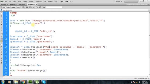 PHP Data Objects (PDO) Tutorials: UPDATE DATA IN DATABASE 2017