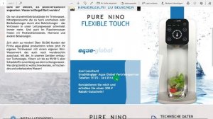 ? Flyer Wasserfilter Aqua Global Pure Nino Flexible Touch