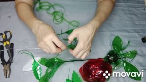 Как сделать листья для розы ,собрать веточку ?! ПЭТ бутылки!