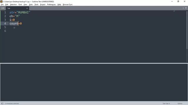 Python program for counting number of occurances of character in given string. смотреть онлайн