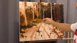 Художник Борис Коган. Пейзаж "Лес ранней весной" в