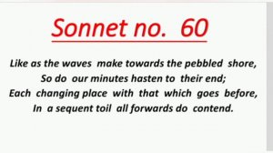 sonnet 60 by William Shakespeare explained in Hindi