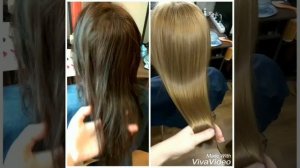 Смывка из тёмного каштанового в светло-русый.