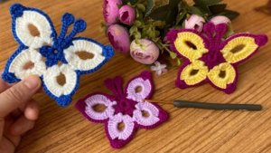 ?Вяжем шикарную бабочку крючком