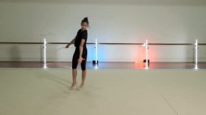 Dance steps with ball hoop ribbon and clubs for Rhythmic Gymnastics routines
