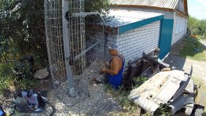 Габионы. 03. Установка 1 и 2 столба