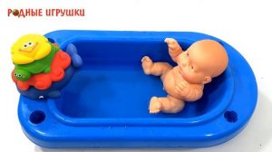 Кукла пупс в синей ванночке завода Огонек