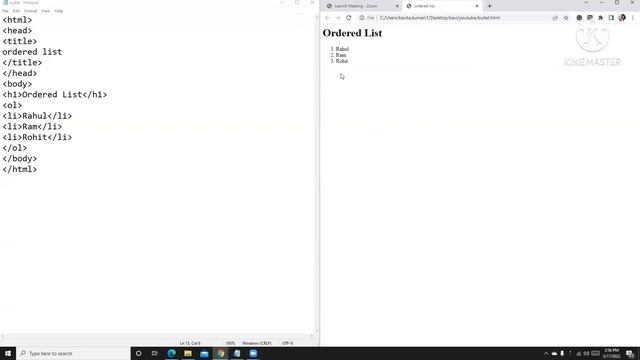 ordered list of html #htmltutorial #trending