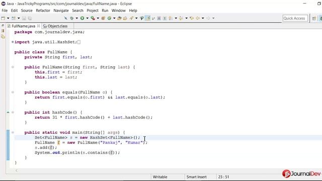 Java Tricky Program 19 - equals and hashCode method overriding