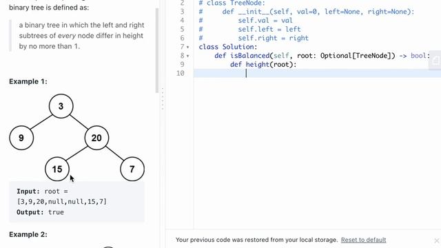 LEETCODE 110 BALANCED BINARY TREE PYTHON