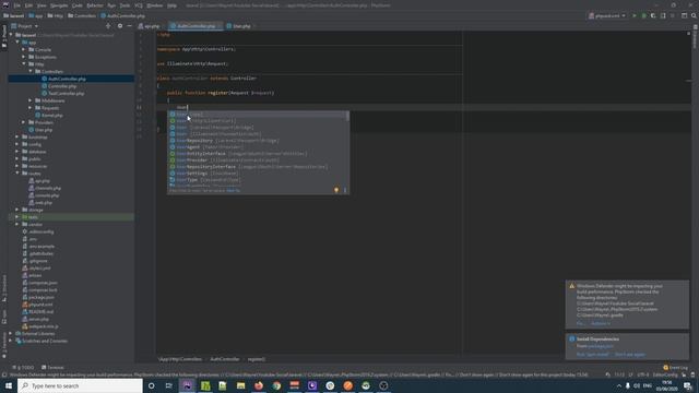 Laravel Social Network API Lesson 07 : Register User Part 1 смотреть онлайн