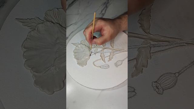 Барельеф на холсте / Картина с маками