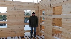 Дом 8х10 м. из бруса 150х150 мм. Обзор готового сруба.