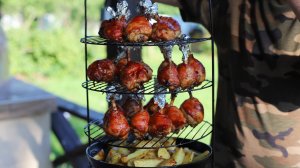 Куриные чупа чупсы с молодым картофелем в тандыре