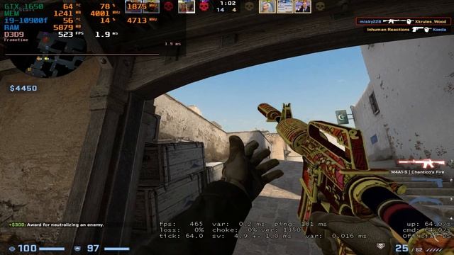 CS:GO : GTX 1650 4GB + i9-10900f смотреть онлайн