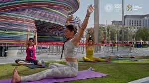 Morning yoga at the Russia Pavilion, Expo 2020!