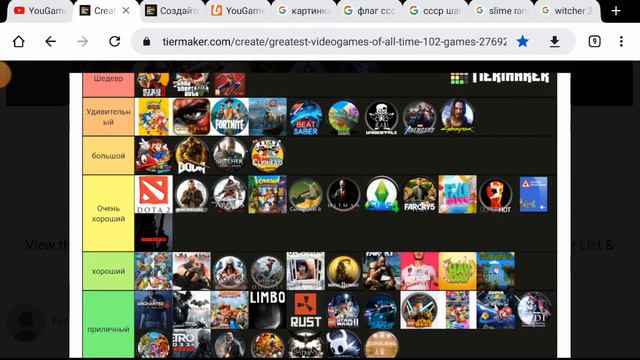 мой тир лист мейкер игр (100+ игр) смотреть онлайн