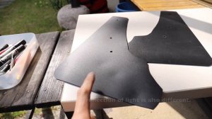 X-TRAIL T31/To prevent pebbles between BFG tires from flying backwards/純正と同じ大きさのマッドガード製作してみる