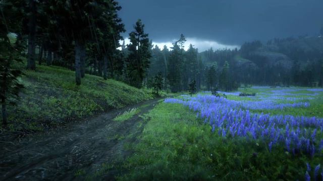 Walking in the rain in beautiful village | Heavy rain and thunderstorm relaxing | Rain for sleep смотреть онлайн